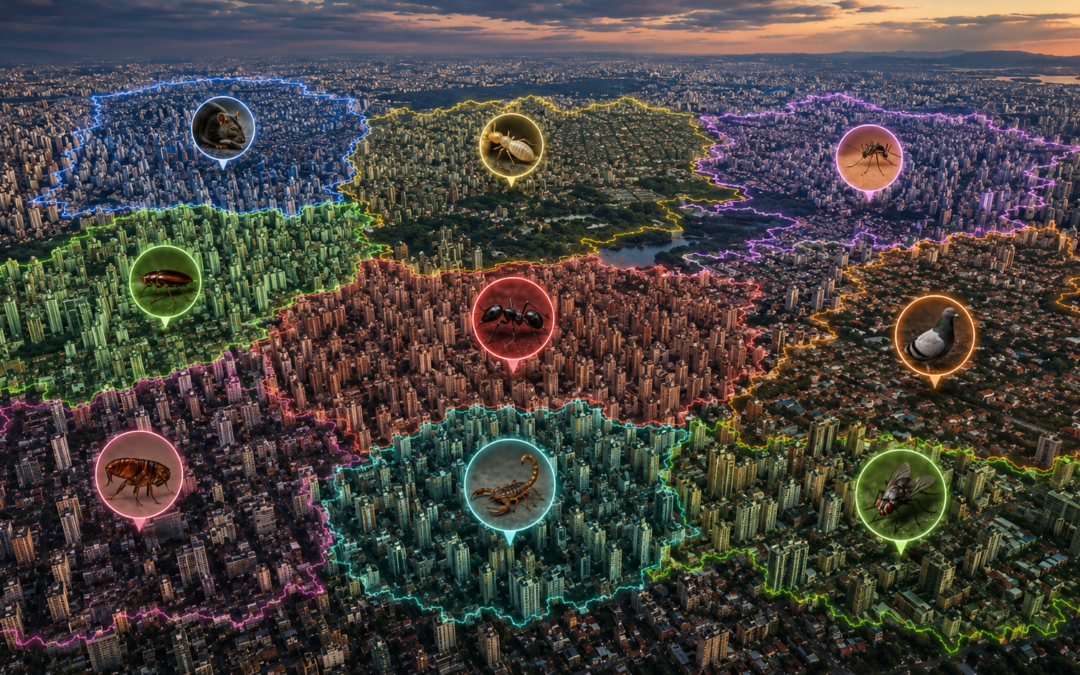 pragas urbanas em São Paulo e seus principais pontos de circulação