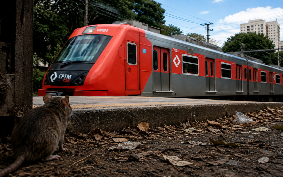 ratos perto da linha do trem no ABC Paulista