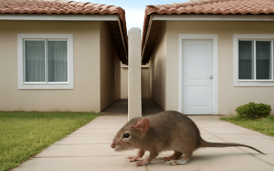Imagem ilustrativa sobre Em casa geminada, o rato não enxerga divisa.
